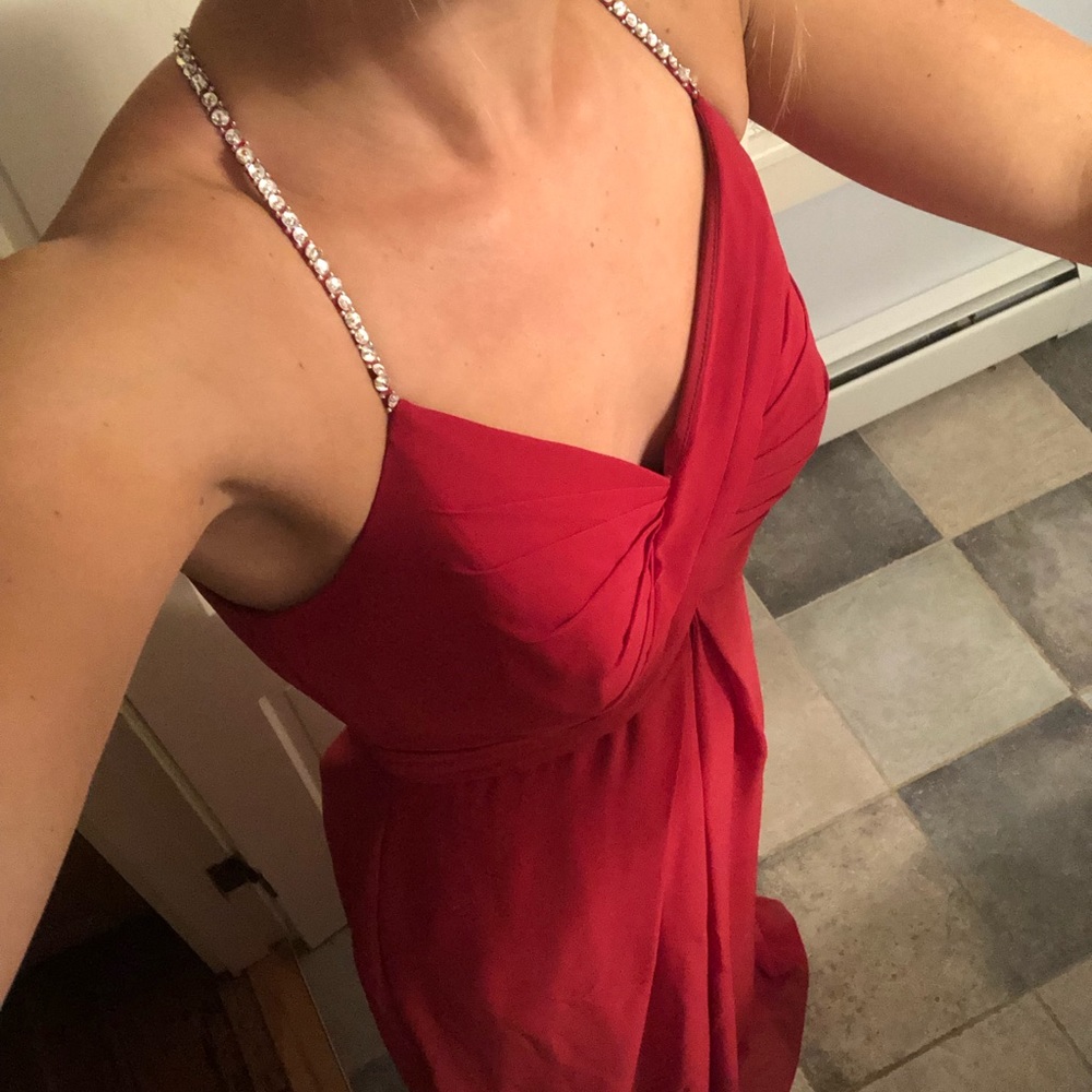 BARI JAY berry bridesmaid dress (size 4)